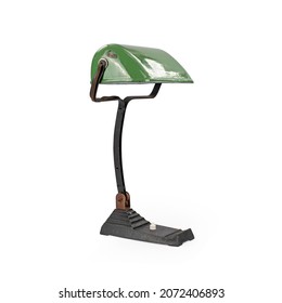 Old Fashioned Desk Lamp On White Background 