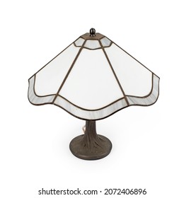 Old Fashioned Desk Lamp On White Background 