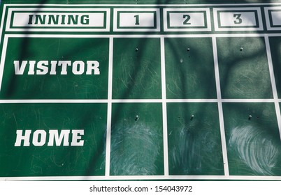 An Old Fashioned Green Chalk Scoreboard
