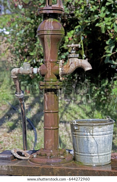 Old Fashioned Hand Operated Water Pump Stock Photo Edit Now 644272960
