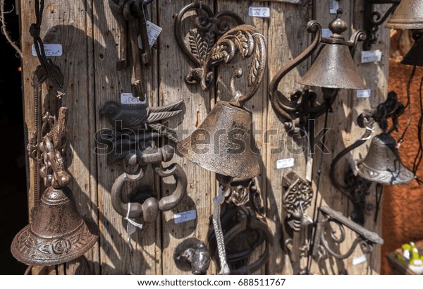 Old Fashioned Iron Door Bells Door Stock Photo Edit Now 688511767