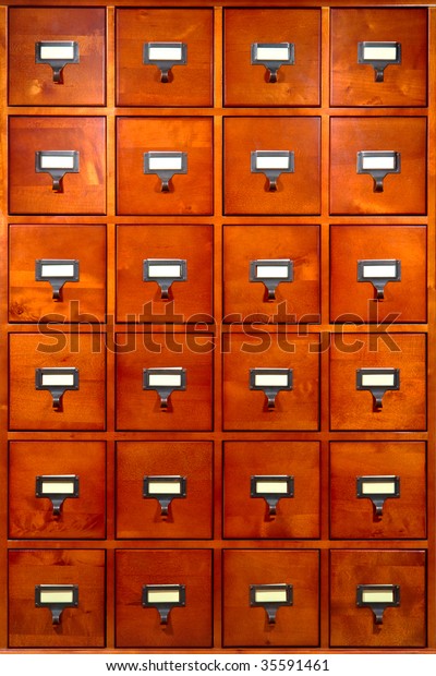 Old Fashioned Library Card Filing Storage Stock Photo Edit Now