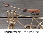 old fashioned pedal bicycle on kickstand
