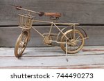 old fashioned pedal bicycle on kickstand
