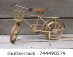 old fashioned pedal bicycle on kickstand
