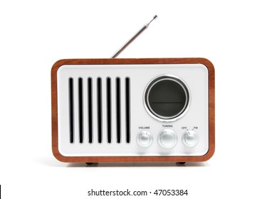 Old Fashioned Radio Isolated On White Background