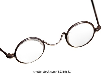 Old Fashioned Round Reading Glasses Laying Stock Photo 82366651