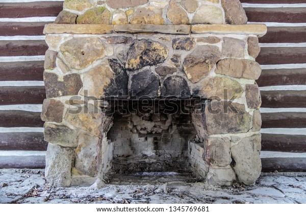 Old Fashioned Stone Fireplace Empty Stone Stock Image Download Now
