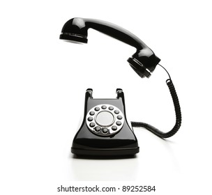 Old Fashioned Telephone On White Background