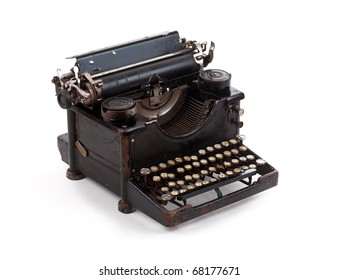 Old Fashioned Typewriter Isolated On White Background