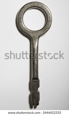Old fashioned vintage skeleton key close-up