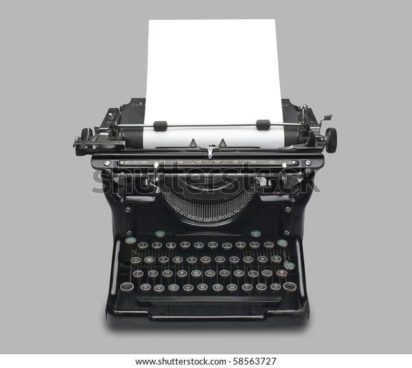 Old Fashioned Vintage Typewriter Blank Sheet Stock Photo 58563727