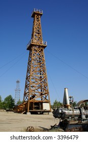 Old Fashioned Wooden Oil Derrick, Taft, Kern County, California