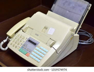 Old Fax Machine On The Table