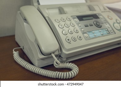 Old Fax Machine On The Table