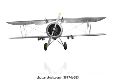 Old fighter plane isolated on white background with clipping path