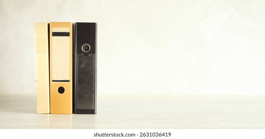old files,paperwork,ringbinder,file folders,document file, negative space, free copy space.