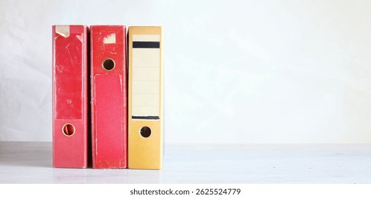 old files,ringbinder,document file, negative space, free copy space.
