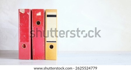 old files,ringbinder,document file, negative space, free copy space.
