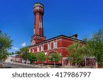 Old fire station in Elets, Lipetsk region, Russia 