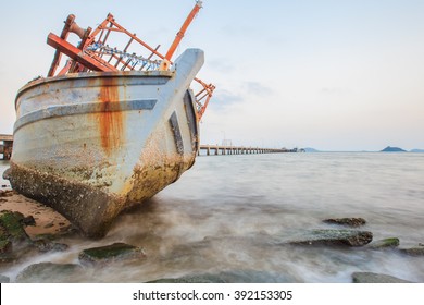 Old Fishing Boat Aground