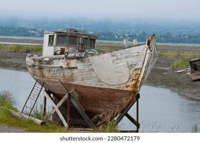 Old Fishing Boat in Boat Graveyard - Shutterstock ID 2280472179