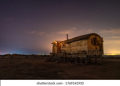 Old Fishing Hut In The Night