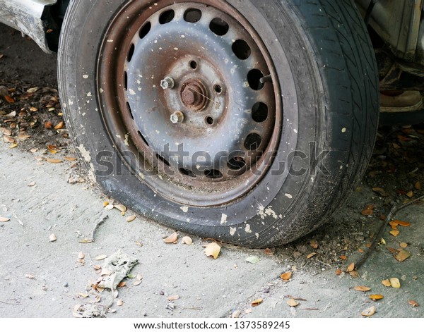 old flat\
tire