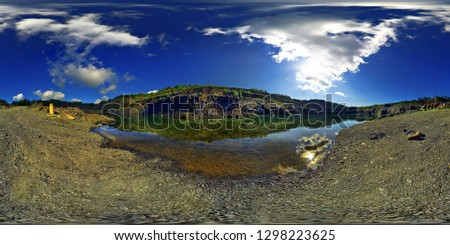 Similar – Foto Bild Strand mit Felsen und Pfütze im Sonnenuntergang, Ribadeo, Lugo, Galizien, Spanien