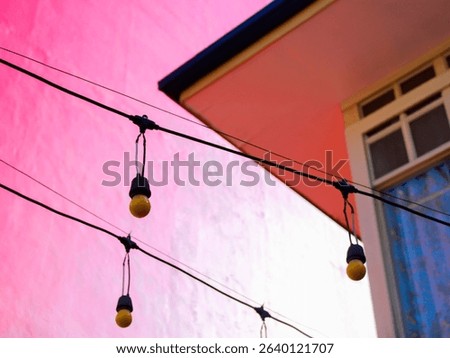 old flourescent  light in a small cafe