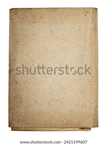 Old folder for papers isolated on white background