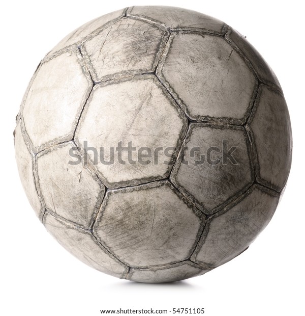 Old Football Ball Isolated On White Stock Photo (Edit Now) 54751105