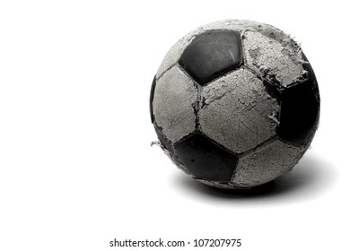  old football isolated on a white - Shutterstock ID 107207975