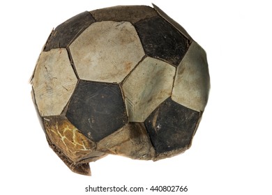 Old Football On White Background 