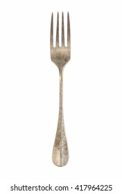 Old Fork Isolated On White Background.