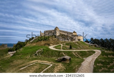 The old fortress on the hill. Medieval fortress. Fortress on the hill. Old stone fortress