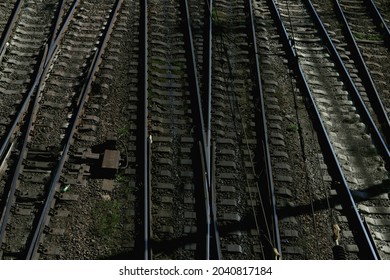 The Old Freight Train And Track In Ukraine.