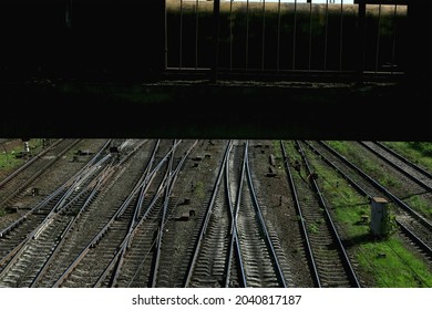 The Old Freight Train And Track In Ukraine.