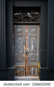 Old French Doors Background In The Process Of Being Repaired