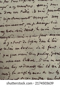 Old French script hand written letter - Shutterstock ID 2174503639