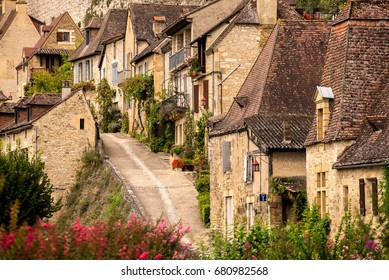 Old French Street. Village Of Beynac-et-Cazenac. Perigord, Dordogne, France