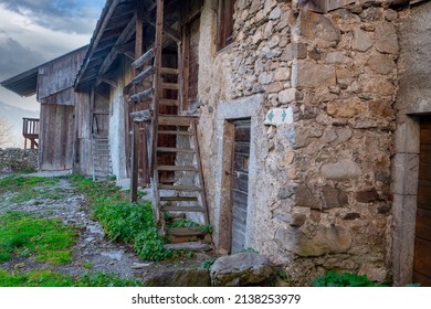 The Old French Village On The Alps Mountains