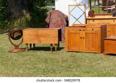 Old Furniture For Sale At Flea Market