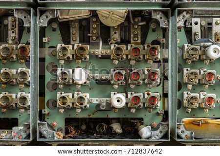 old fuse box cables connectors stock photo (edit now) 712837642 Fuse Box Wiring an old fuse box with cables and connectors