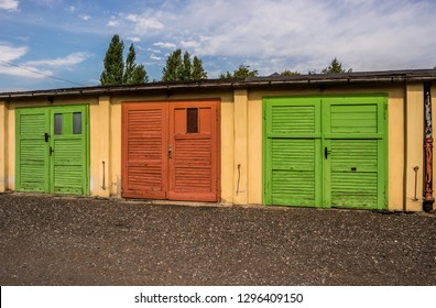 old garage doors - Shutterstock ID 1296409150