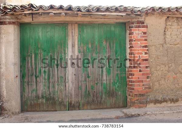 Old Garage Wooden Door Barn Door Stock Photo Edit Now 738783154