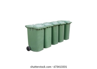 Old Garbage Bin Isolated On White Background