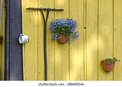 old garden rake