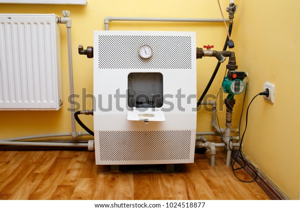 Old Gas Heating System Pipes Thermometer Stock Photo Edit