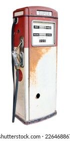 Old Gas Pump Isolated On White